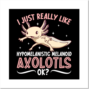 I just really like my Hypomelanistic melanoid Axolotl Posters and Art